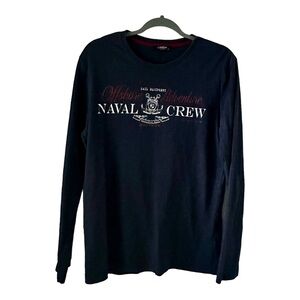 LC Waikiki Men's Crewneck Shirt Dark Blue Long Sleeve Size S